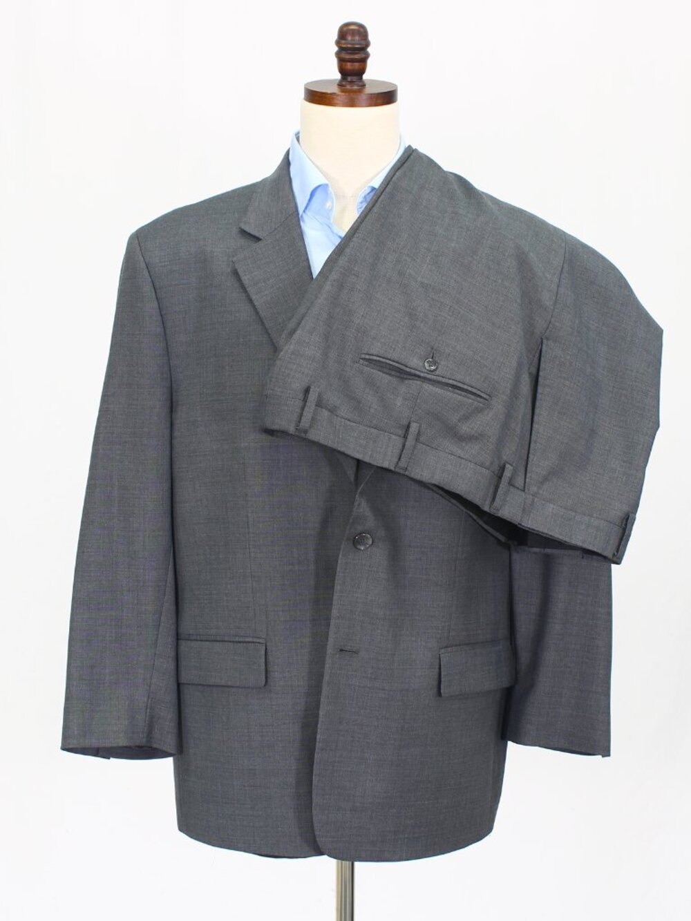 Oakhill 50R 46x30 Gray Full Suit 2-Button Solid R894